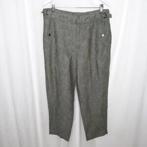 Athleta Voyager Linen Cropped Pants in Aspen Olive